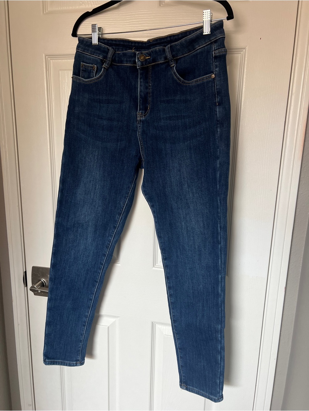 Dark Blue Women’s High-Rise fleece lined Jeans